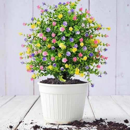 22 Inch Artificial Boxwood Topiary with Flowers