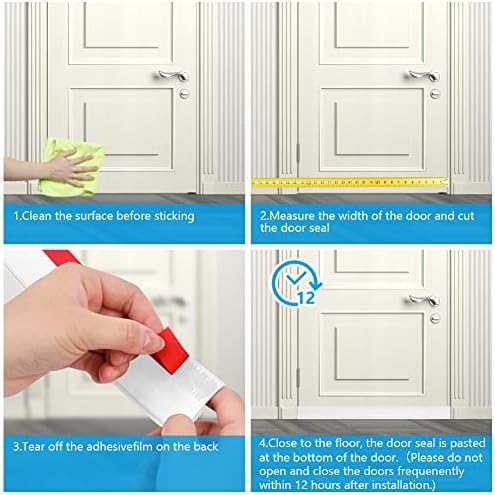 Ainiv Door Draft Stopper Under Door Seal Anti-Collision White