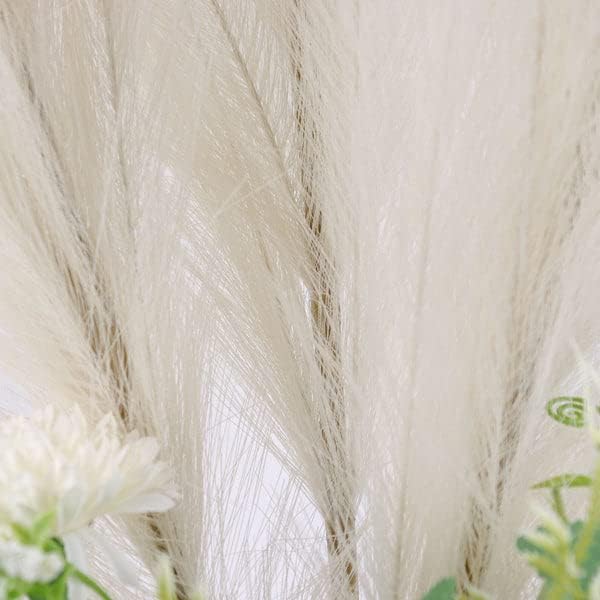 3 Stems Cream Artificial Pampas Grass Plant Sprays