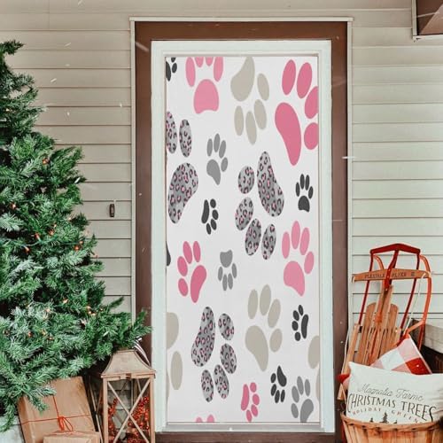 Susiyo Pink Cats Paws Halloween Door Cover