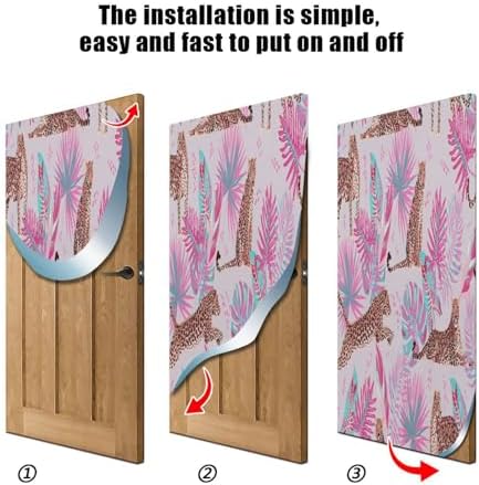 Susiyo Pink Leopards Leaves Halloween Door Cover