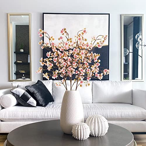 Uieke Silk Cherry Blossom Branches Set of 3 Pink 405in