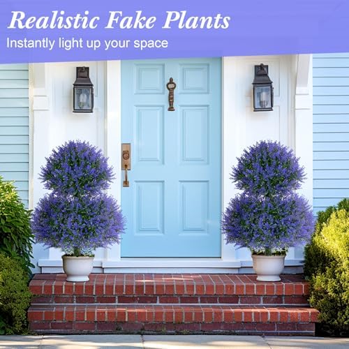 Yunlly 2 Set 28 Inch Faux Lavender Topiaries