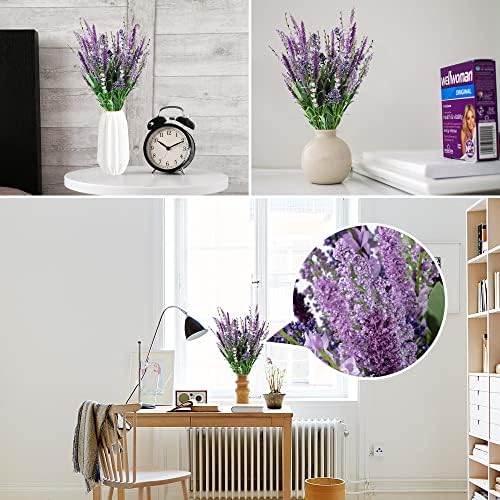 WESAIL Artificial Heather Bush Flowers with Seeds 2 Pack