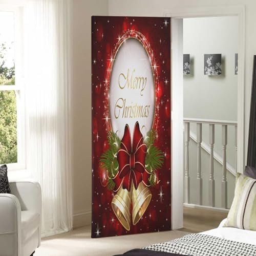 Susiyo Bells Bow Snowflakes Halloween Door Cover