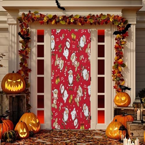 Susiyo Santa Bear Bell Halloween Door Cover