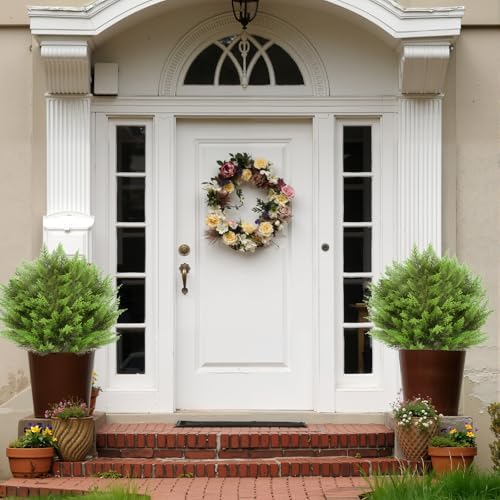 Artificial Cedar Topiary Tree Set of 2