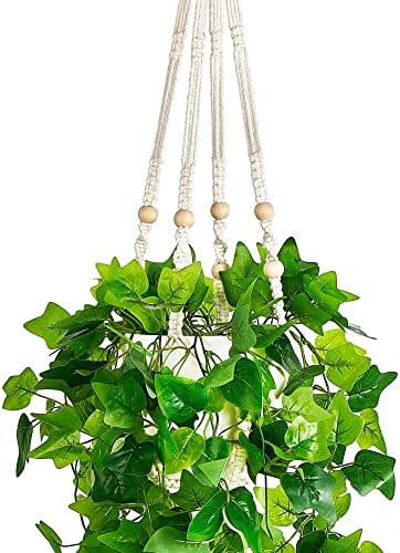 Dahey Fake Hanging Plants with Artificial Vines and Macrame Hanger