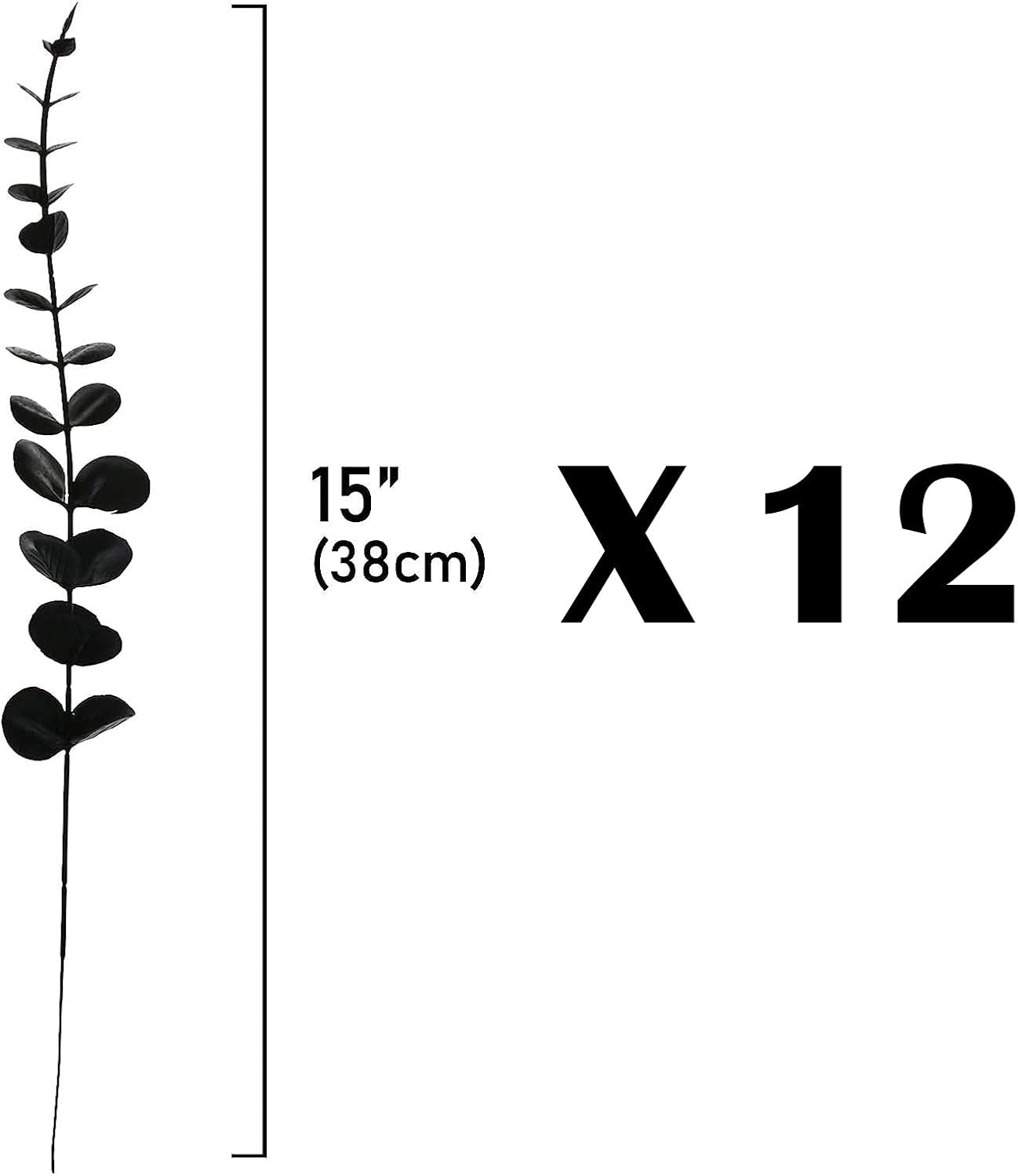 ABAJI Artificial Eucalyptus Black Stem Plant Decorations