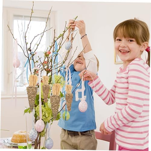 8pcs Woven Carrot Pendant Decorations for Easter
