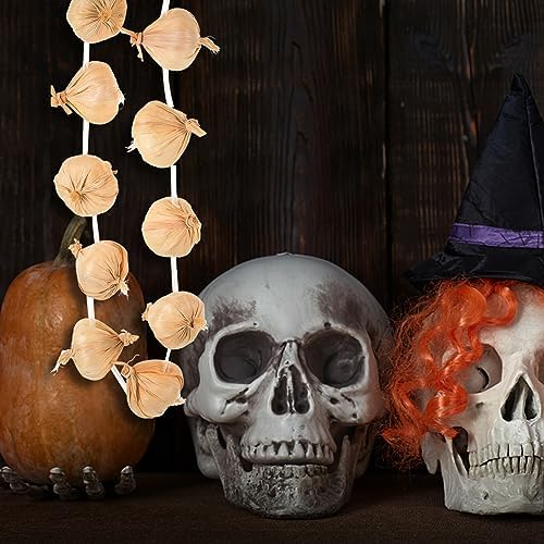 Angoily Halloween Fake Garlic Wreath Decoration