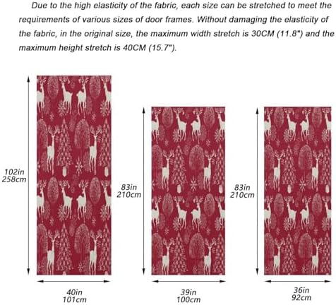 Susiyo Christmas Tree Red Deer Door Cover 32x79 in