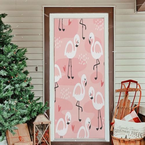 Susiyo Pink Flamingo Halloween Door Cover 32x79 in