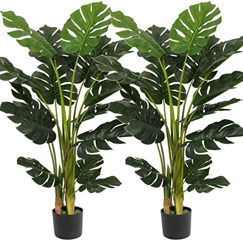 VIAGDO Artificial Monstera Deliciosa Plant 4ft Tall 2 Pack