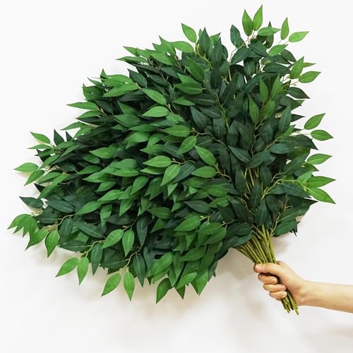 40 Pcs Italian Ruscus Artificial Greenery Stems 68cm Garland