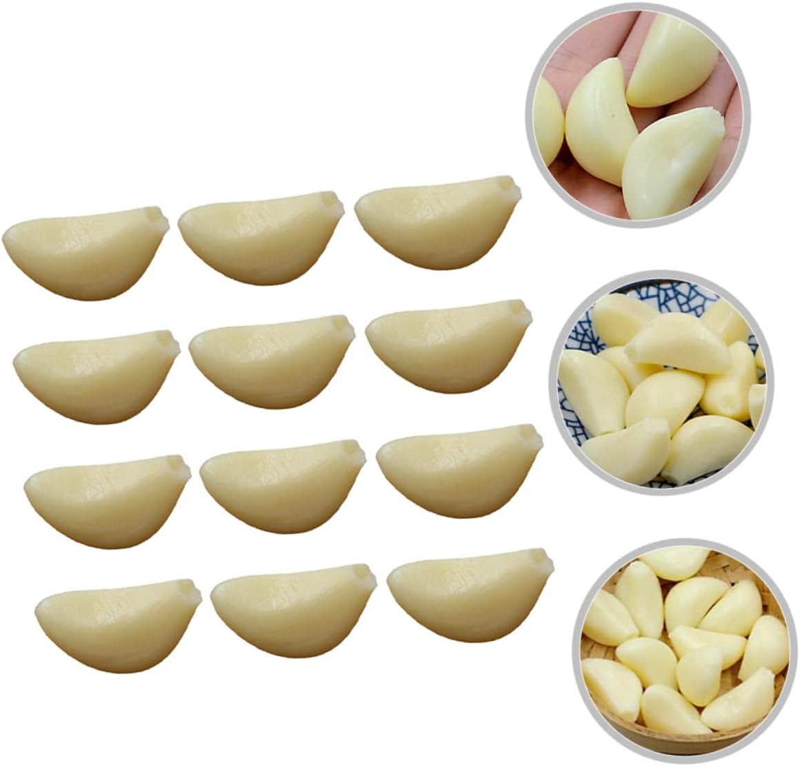 Cabilock 12pcs Artificial Garlic Flakes for Decor and Education