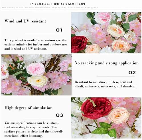 QIUPAI Artificial Rose Tree 1mx08m Wedding Decoration