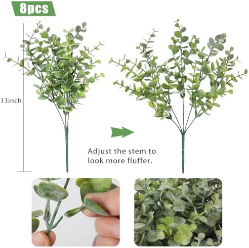 8 Bundles Artificial Boxwood Bushes for Home Office Decor