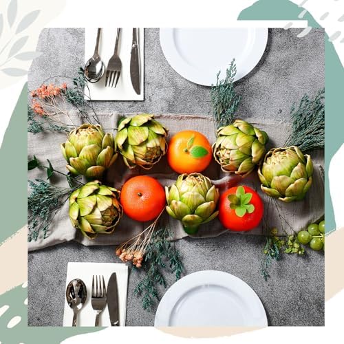 Timgle 12 Pcs Green Artificial Artichokes Decor Set