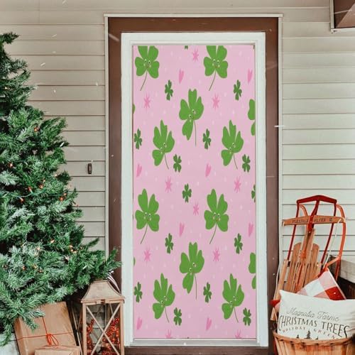 Susiyo Green Clover Leaves Halloween Door Cover
