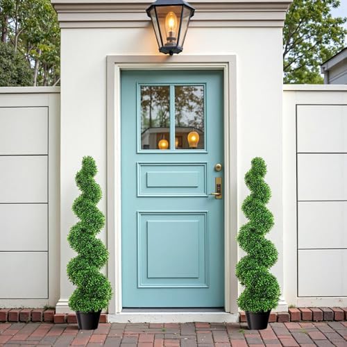 3 Ft Tall Artificial Spiral Topiary Trees Set of 4