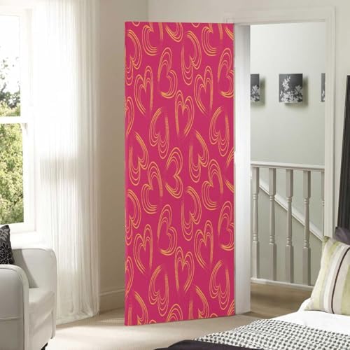 Susiyo Heart Shaped Halloween Door Cover Stretch Fabric 32x79 in