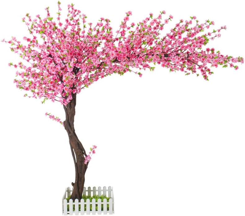 6FT Artificial Cherry Blossom Tree with Natural Wood Trunk