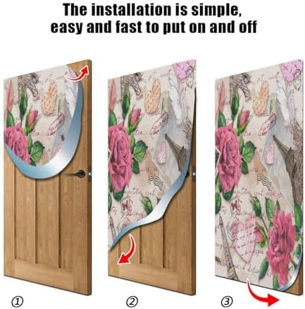Susiyo Pink Rose Note Halloween Door Cover Stretch Fabric Backdrop