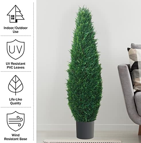 Pure Garden Artificial Topiary Cypress Tree 41 Tall