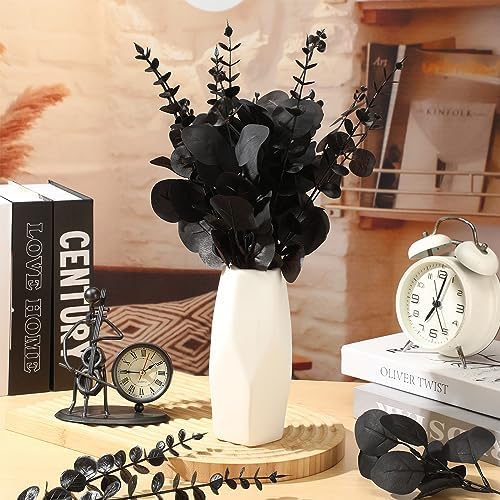 Giegxin 90 Pcs Artificial Eucalyptus Stems Black