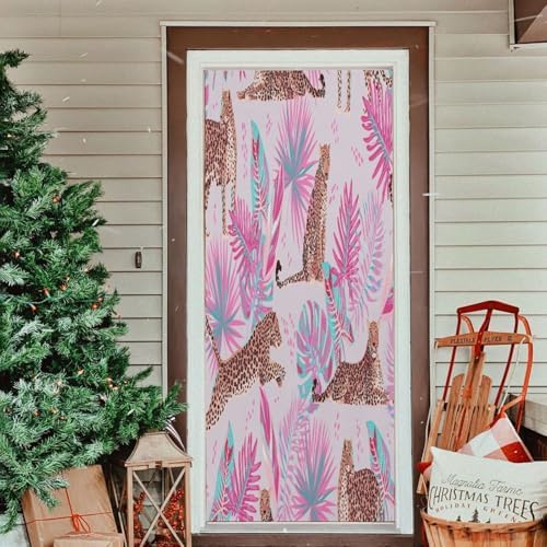 Susiyo Pink Leopards Leaves Halloween Door Cover