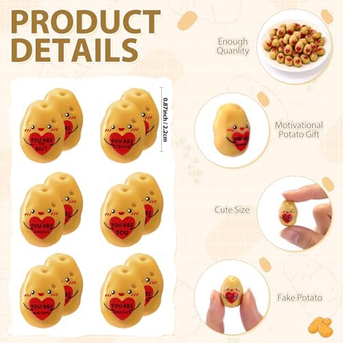 30 Pcs Resin Potato Decor with Positive Affirmations