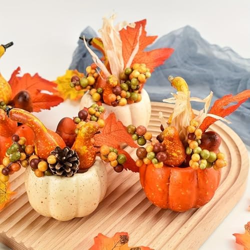 Ochine Artificial Pumpkins Fall Decor for Home Kitchen