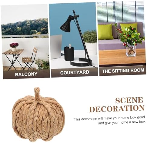 SEWACC Straw Pumpkin Halloween Decor Centerpiece