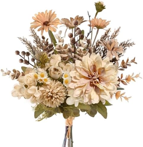 Peauley 16 Inch Artificial Flower Centerpieces with Roses and Daisies