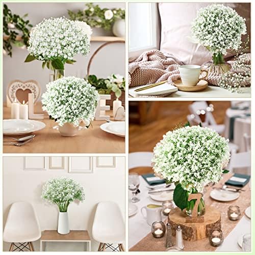 Ysleen 100pcs White Artificial Baby Breath Flowers for Decorations
