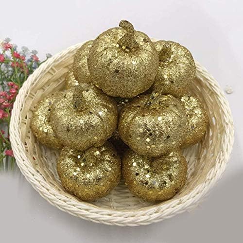 BESTOYARD 12 Pcs Artificial Foam Pumpkins Orange Fall Decor