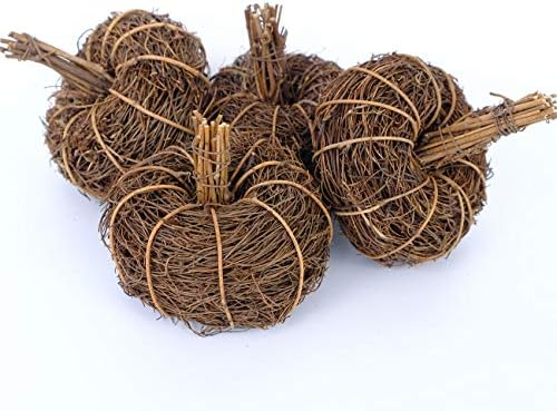 4pcs Artificial Grapevine Pumpkins for Halloween and Fall Decor