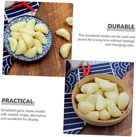 10pcs Realistic Simulated Garlic Cloves PVC Decorative Props