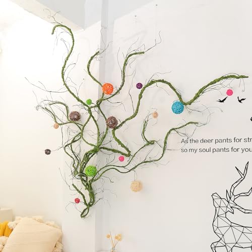 118 Inch Artificial Green Tree Branches with Ivy and Grapevine