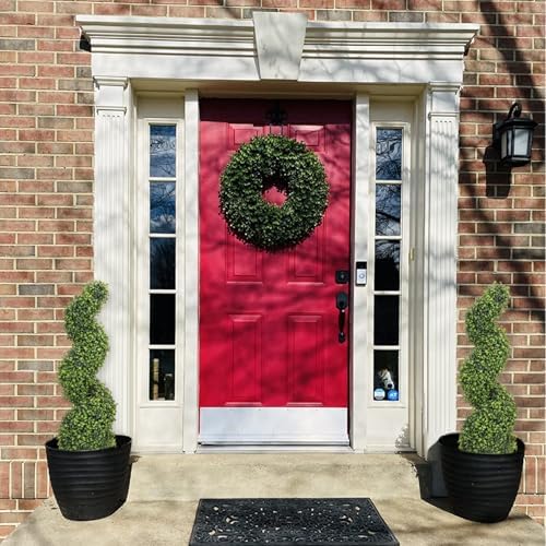 THE BLOOM TIMES 3ft Spiral Boxwood Artificial Trees Set of 2