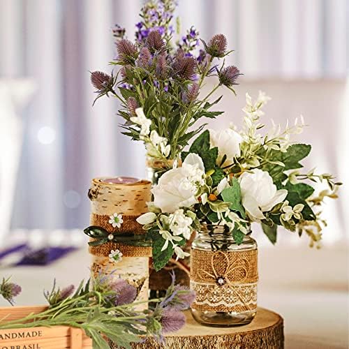 HUIANER 2 Stems Artificial Thistle Flowers Purple