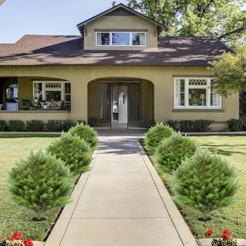 Artificial Cedar Topiary Tree Set of 2