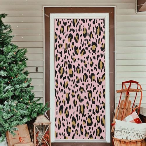 Susiyo Faux Leopard Skin Halloween Door Cover 32x79 in