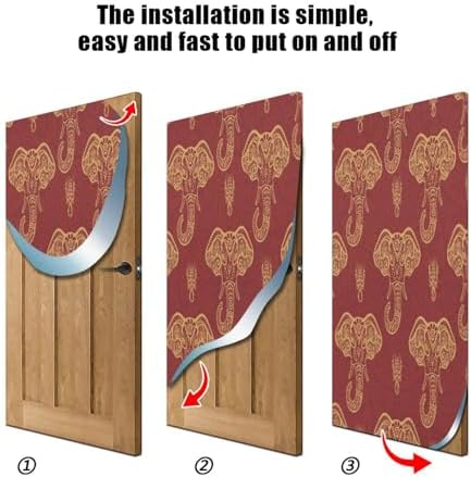 Susiyo Ornate Red Elephants Halloween Door Cover