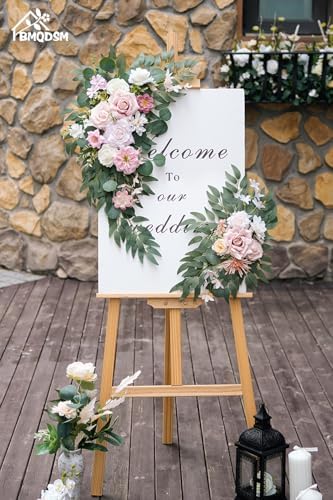 Wedding Welcome Signs Floral Pack of 2 New Pink