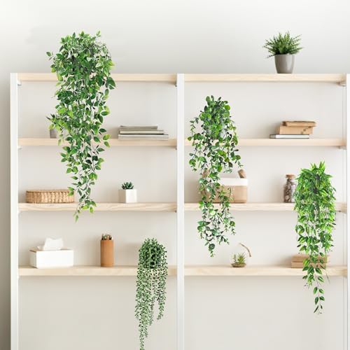 USLAI Artificial Hanging Plants Vine 4 Pack Set