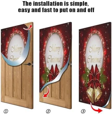 Susiyo Bells Bow Snowflakes Halloween Door Cover