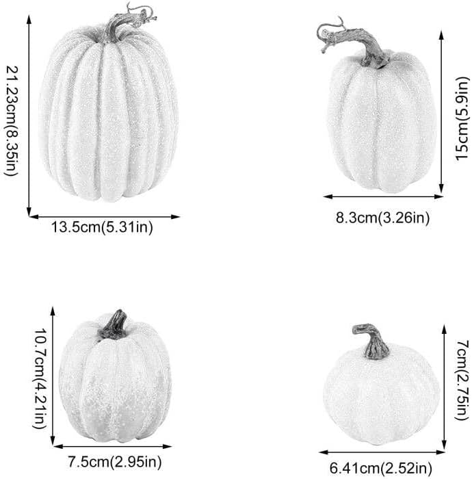 HELLORSO 7Pcs Artificial Cream Pumpkins Fall Decor