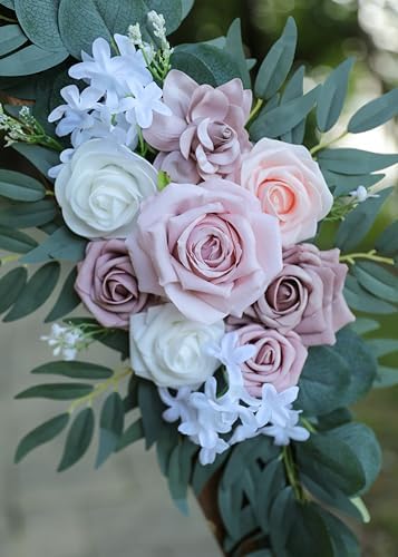 Udoula Dusty Rose Flowers Wedding Arch Swags Set of 2